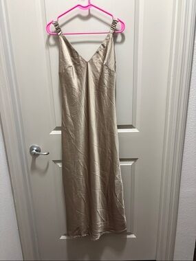 a new day Satin Slip Dress in Beige